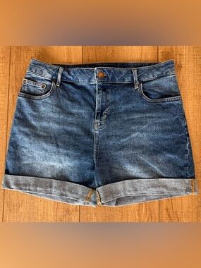 Boden Denim Shorts Womens US 10 UK 14 Blue Cuffed 4” Inseam Stretch Jean Shorts